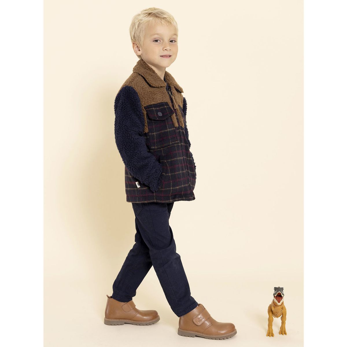 HUSH PUPPIES - Botin Cuero Allen Vl Niño Café HUSH PUPPIES