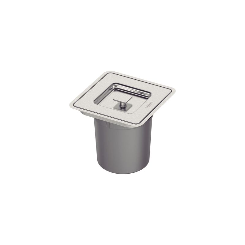 TRAMONTINA - Basurero de empotrar Tramontina Clean Square en acero inoxidable con balde plástico de 5 L