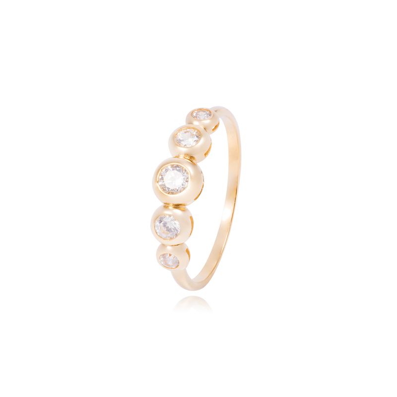 JB JOYAS BARON - Anillo Compromiso de Oro de 18kt quinteto de circonita