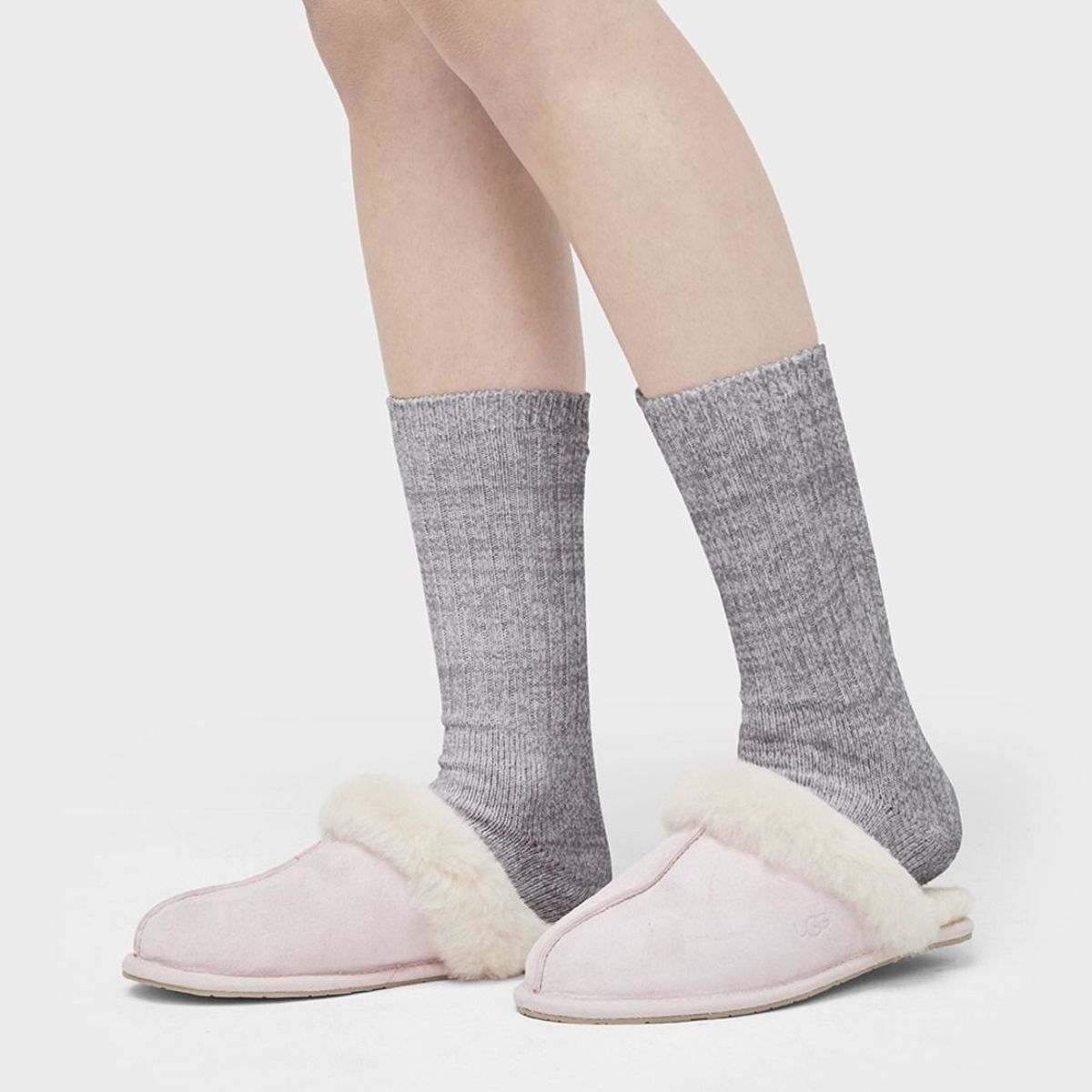 UGG - Calcetín Rib Knit Slouchy Crew Mujer Gris