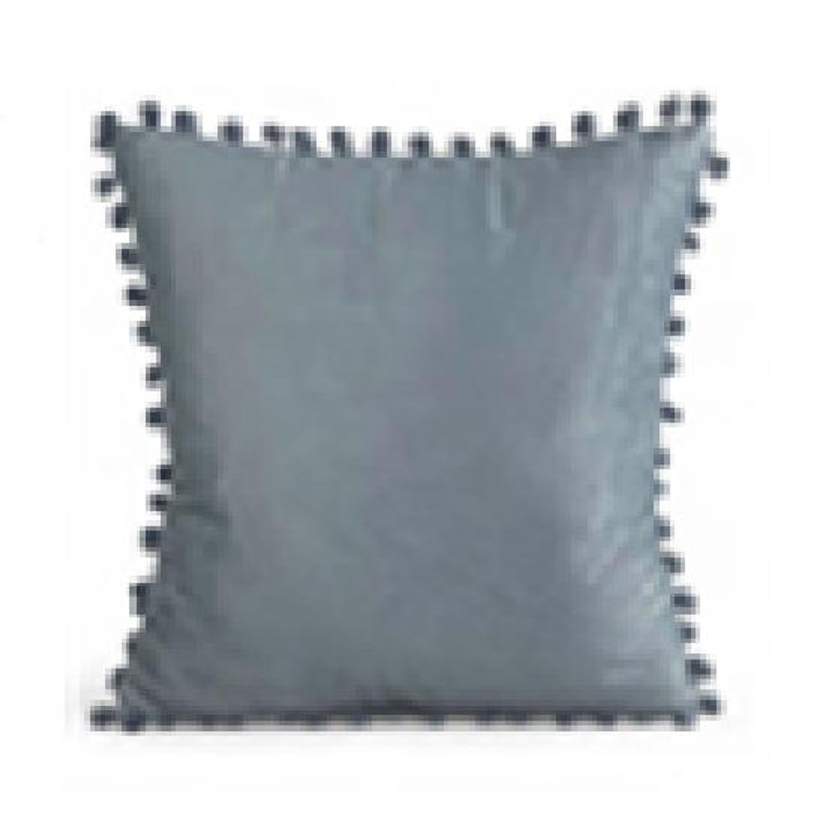 GENERICO - Pack 2 Fundas de Cojines Terciopelo con Pompones 45x45 cm Gris Claro