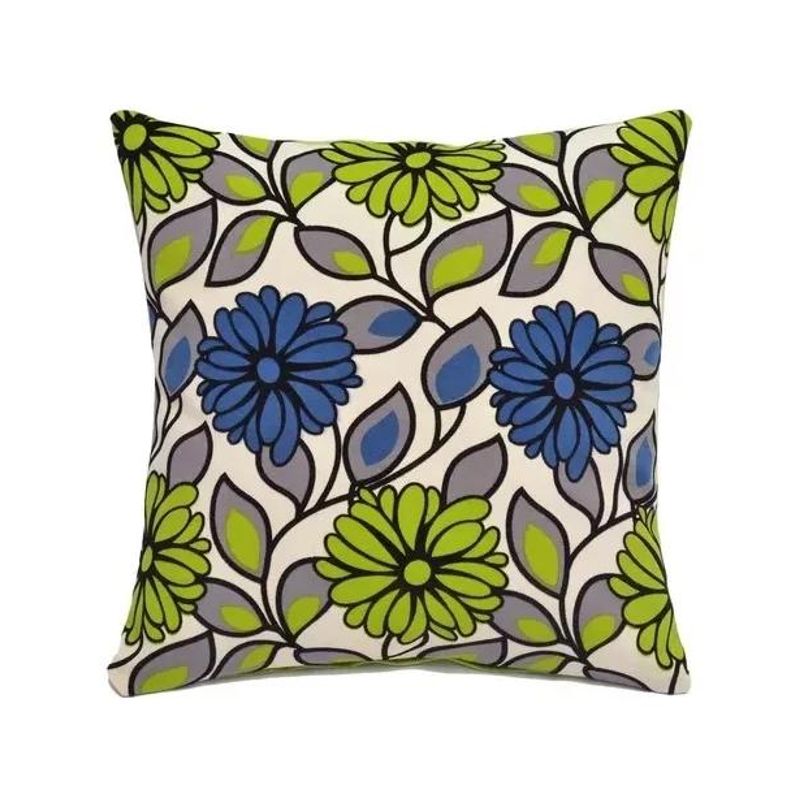 GENERICO - Pack 6 Fundas Cojín con Diseños y Colores 43x43 cm Verde-Azul Flor