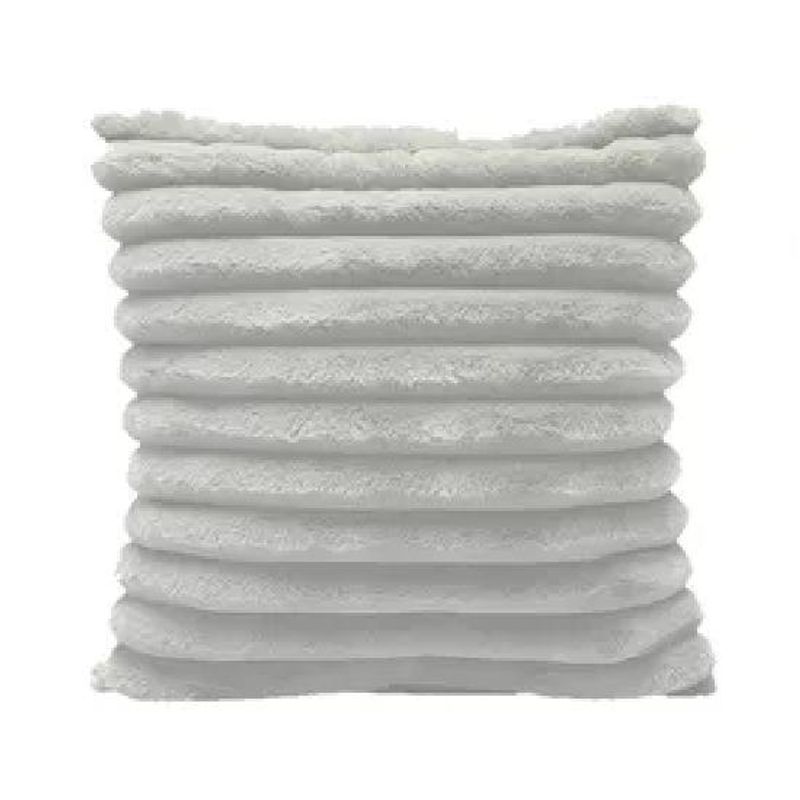 GENERICO - Pack 2 fundas cojín super suave líneas decoración 43x43 cm blanco