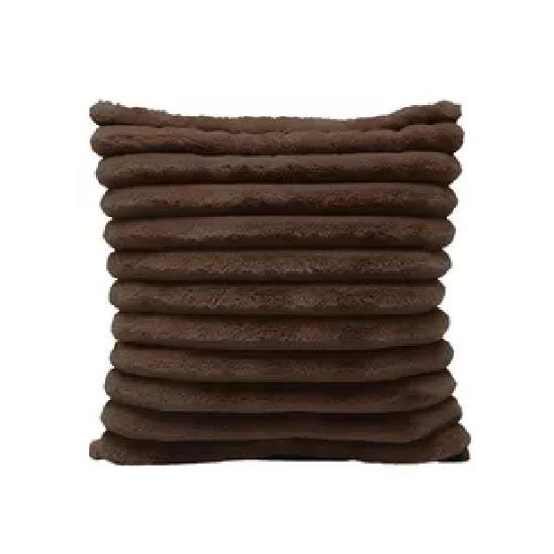 GENERICO - Pack 2 fundas cojín super suave líneas decoración 43x43 cm color café