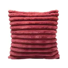 GENERICO - Pack 2 fundas de cojín super suave líneas decoración 43x43 cm rojo