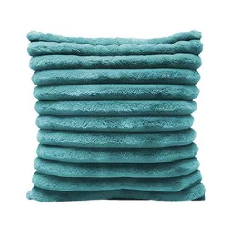 GENERICO - Pack 2 fundas cojín super suave líneas decoración 43x43 cm turquesa