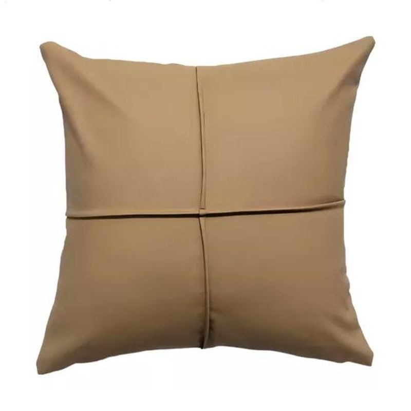 GENERICO - Pack 6 fundas de cojines almohada ecocuero impermeable 43 cm café
