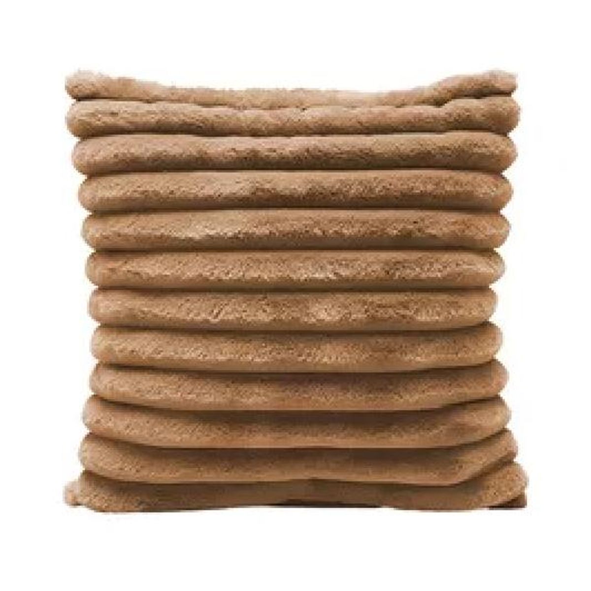 GENERICO - Pack 2 fundas cojín super suave líneas decoración 43x43 cm color beige