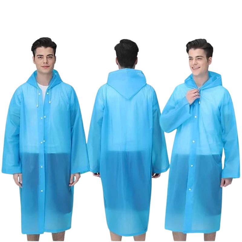 GENERICO - Capa Poncho Impermeable con Gorro Lluvia Viento Estándar Adulto