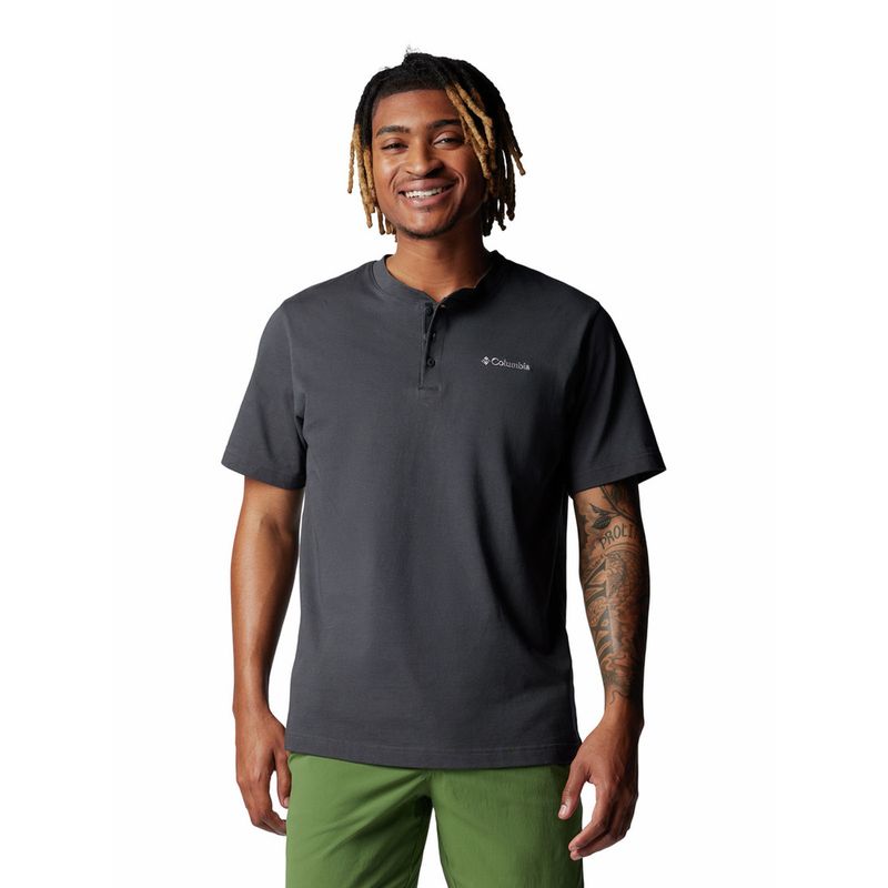 COLUMBIA - Polera Hombre Landroamer Henley Gris COLUMBIA