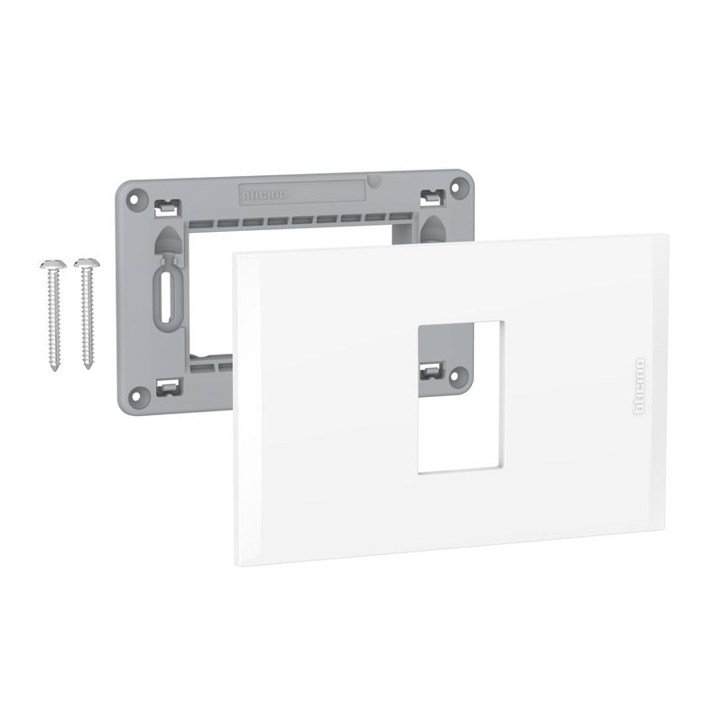 BTICINO - PLACA 1P BLANCA CON SOPORTE Bticino