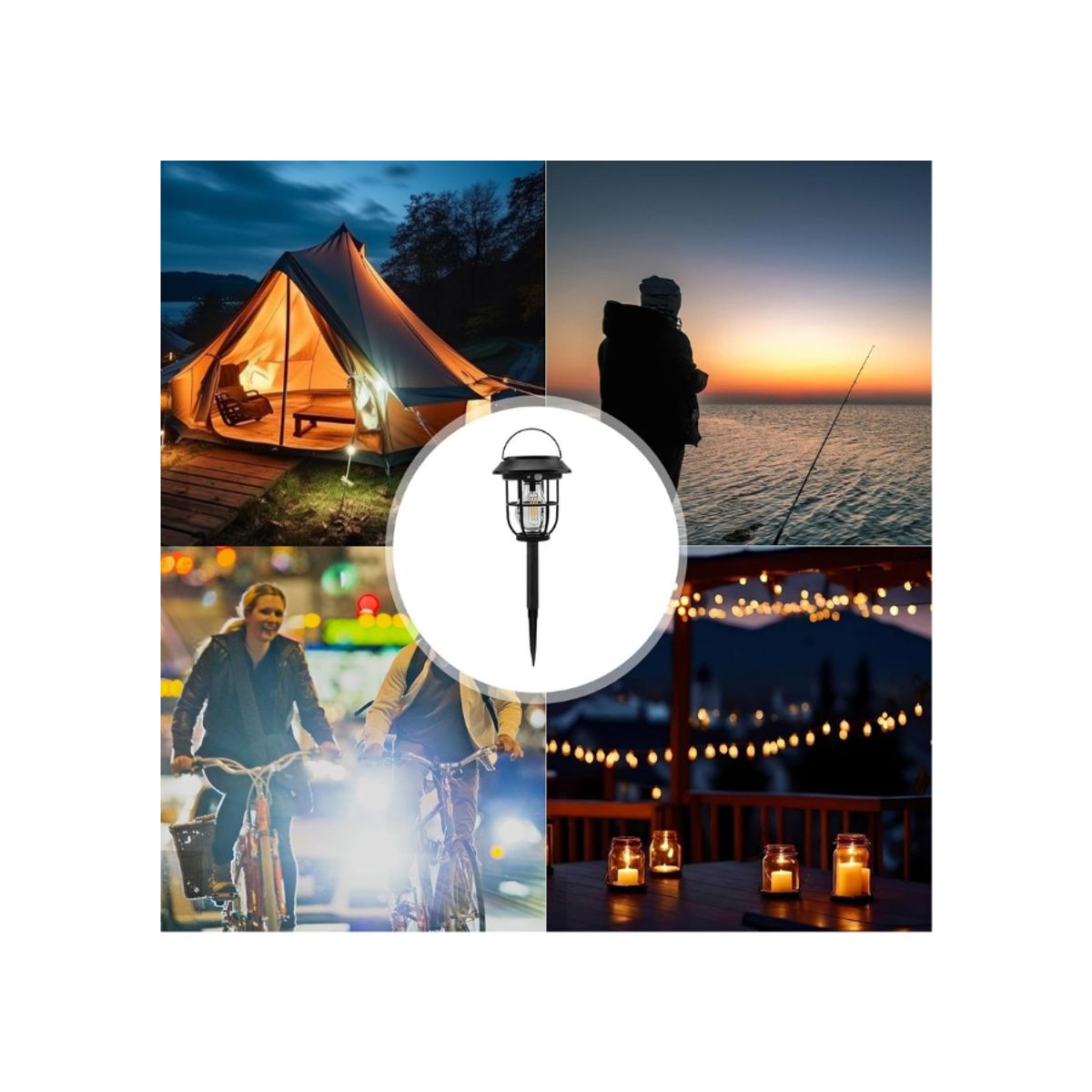 GENERICO - Lampara solar estaca exterior para jardin luces led con sensor