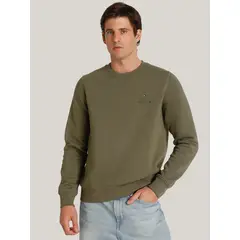 TOMMY HILFIGER - Polerón Stack Con Logo En Pecho Verde