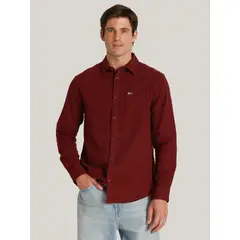 TOMMY HILFIGER - Camisa Flannel Regular Fit Rojo