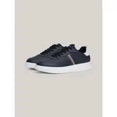TOMMY HILFIGER - Zapatillas Supercup Stripes De Cuero Azul