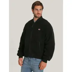 TOMMY HILFIGER - Polerón Estilo Bomber Con Logo Negro