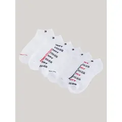 TOMMY HILFIGER - Pack De 6 Calcetines Athletic Invisibles Blanco