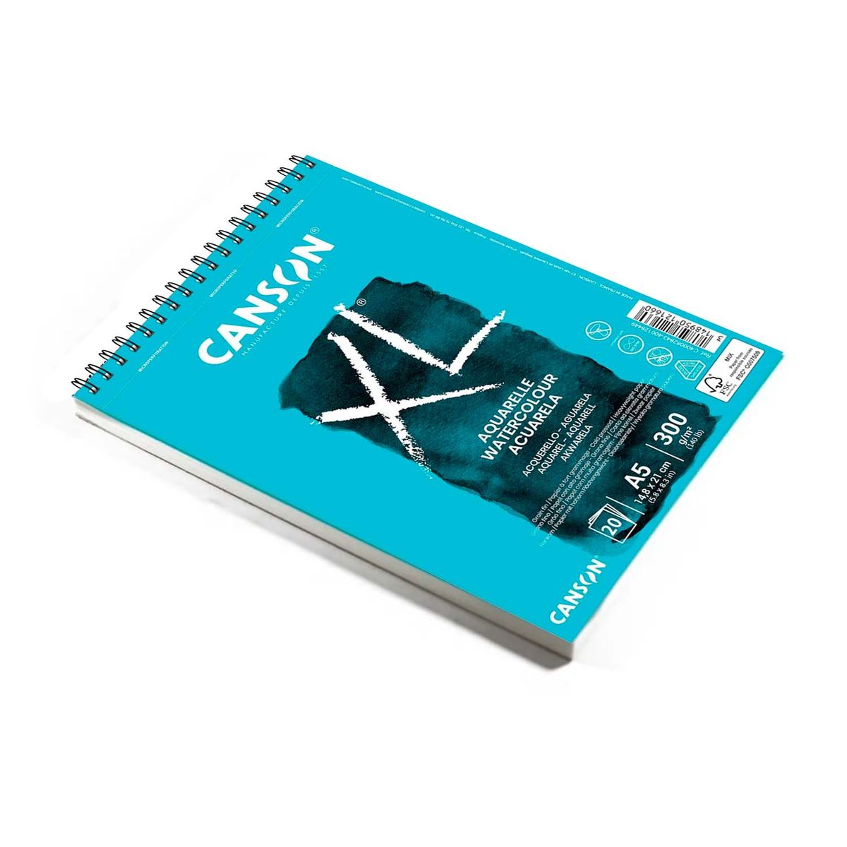 CANSON - Croquera Canson XL Aquarelle 300gr 20 hjs A5(14.8x21cm)