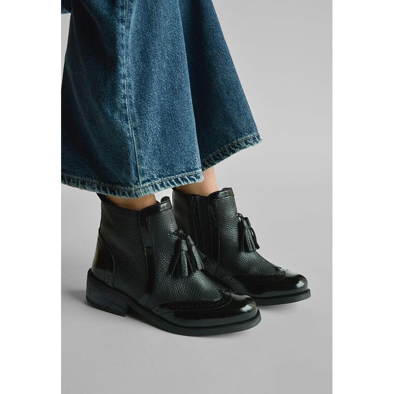 GIANI DAFIRENZE - Botin Mujer De Cuero Julieta Negro C1
