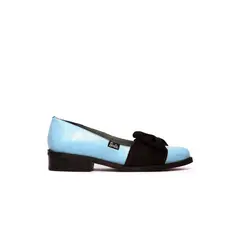 GIANI DAFIRENZE - Zapato Barbie De Cuero Betsy Negro Celeste C2.