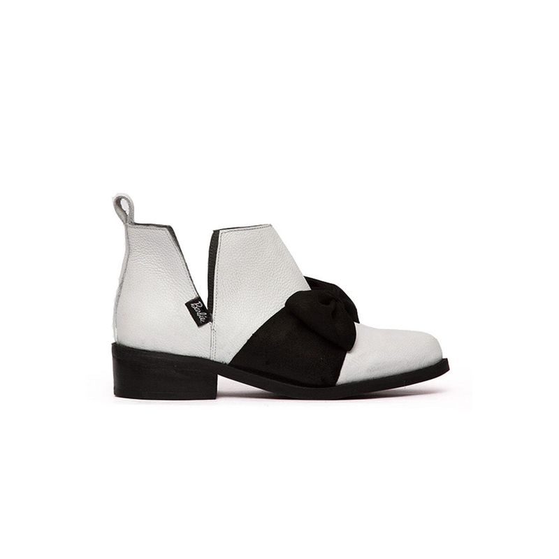 GIANI DAFIRENZE - Botin Barbie De Cuero Mollie Negro Blanco C1