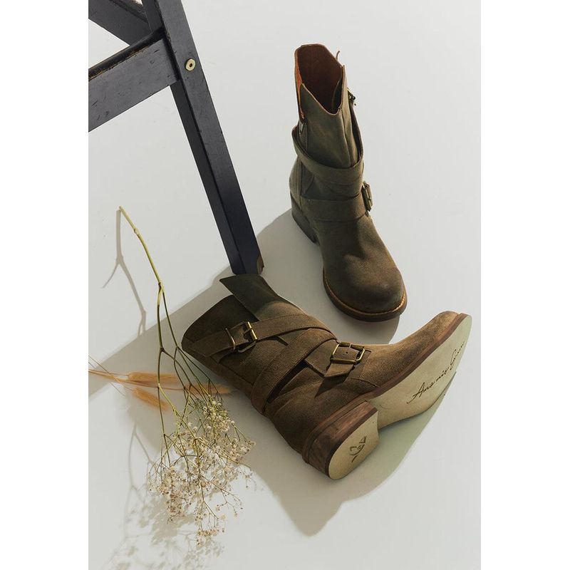 GIANI DAFIRENZE - Bota Mujer De Cuero Paola Verde C6.