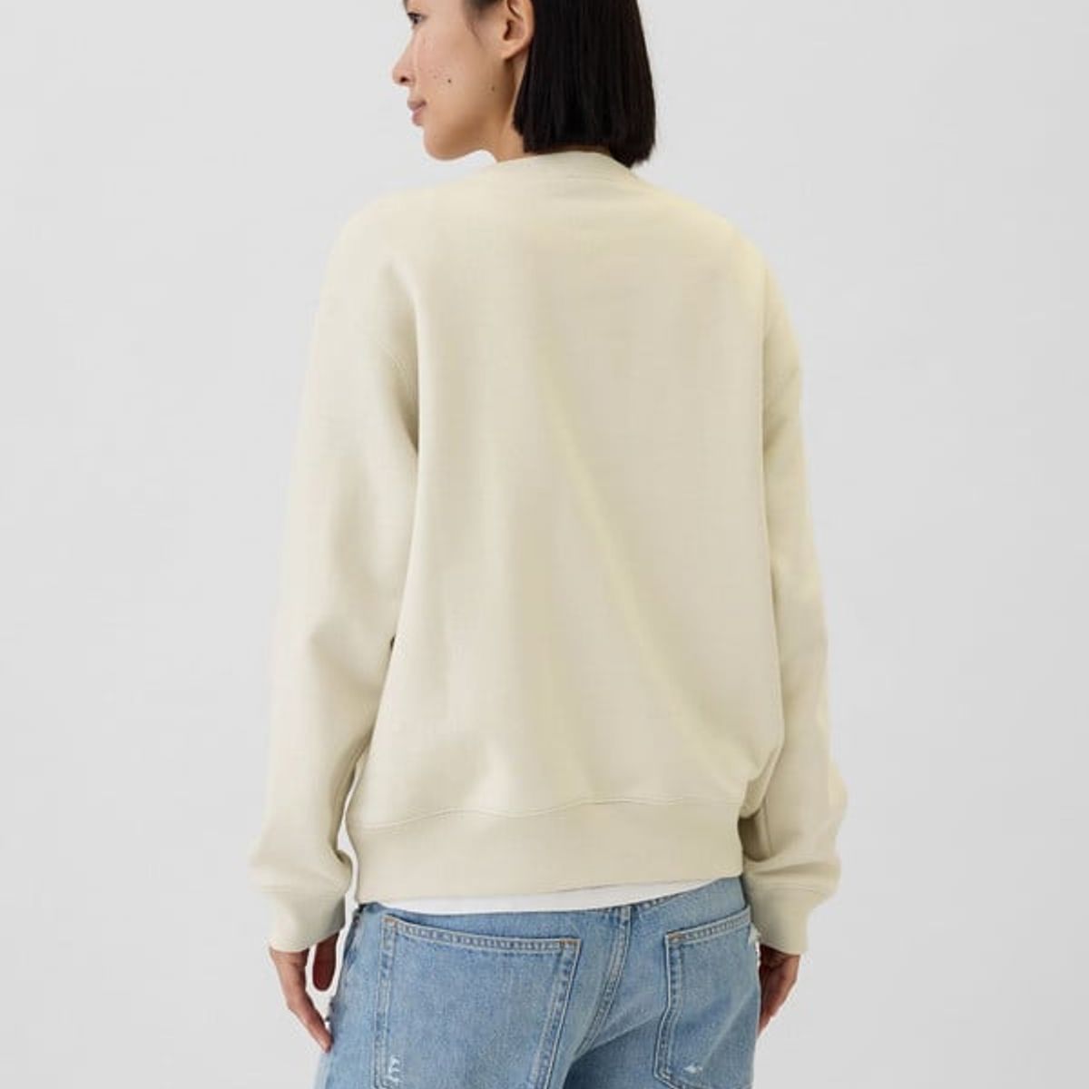 GAP - Polerón Logo Bandera Sin Cierre Mujer Blanco