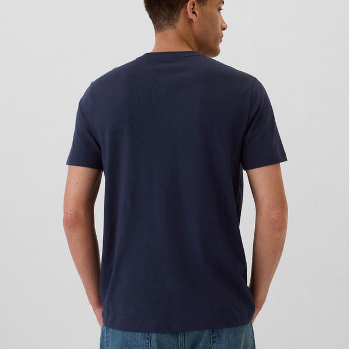 GAP - Polera Logo Manga Corta Hombre Azul