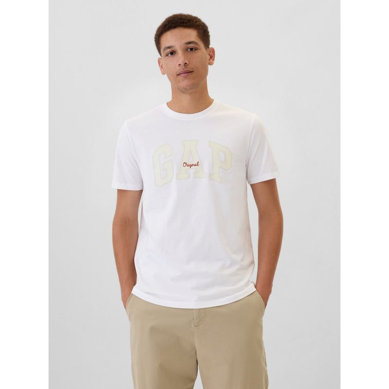 GAP - Polera Logo Manga Corta Hombre Blanco
