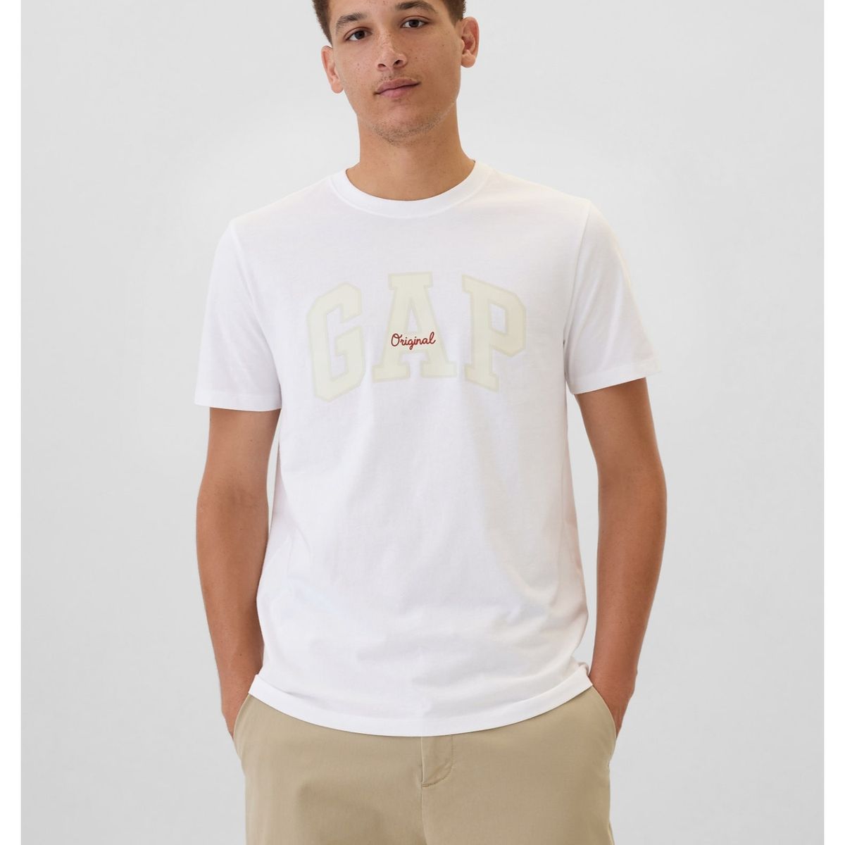 GAP - Polera Logo Manga Corta Hombre Blanco