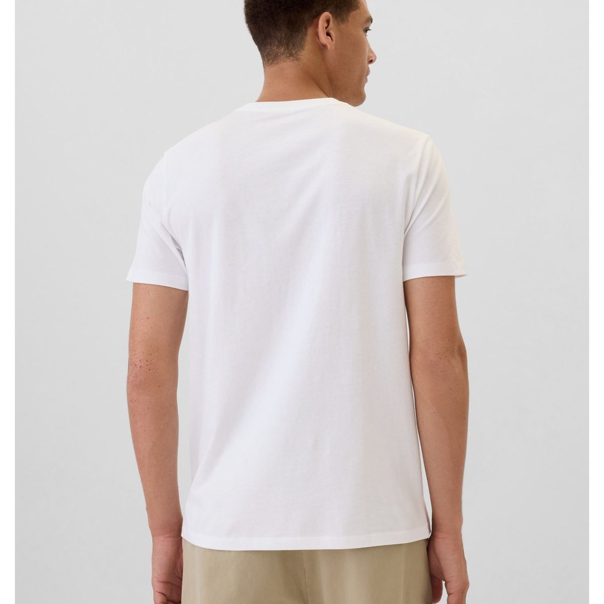 GAP - Polera Logo Manga Corta Hombre Blanco