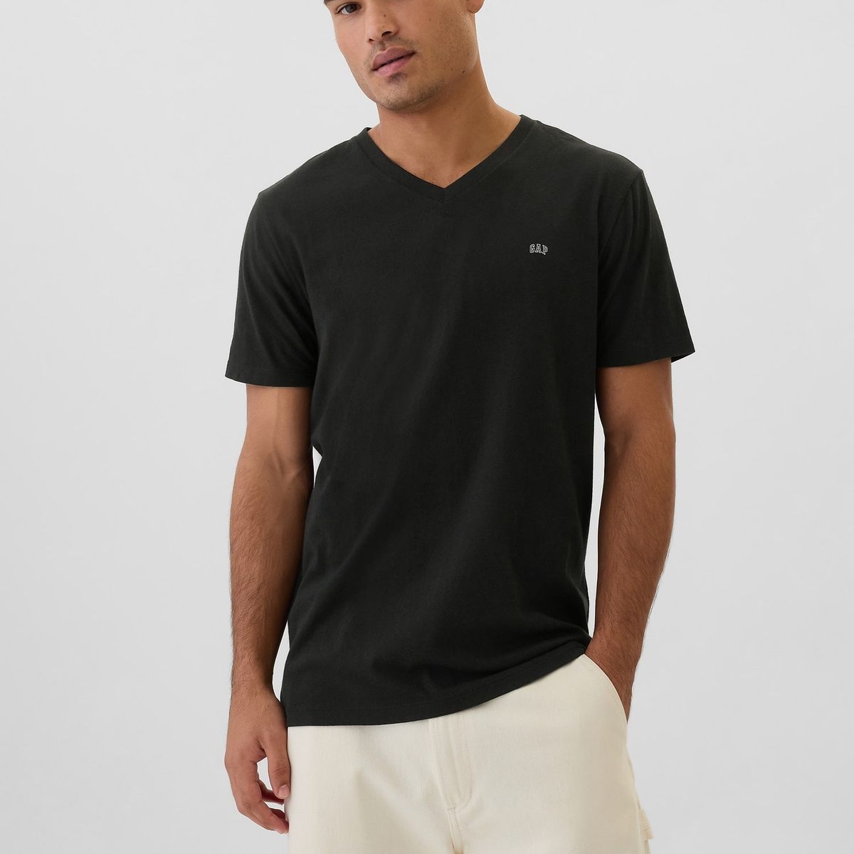 GAP - Polera Hombre Gap Mini Logo Manga Corta Negro