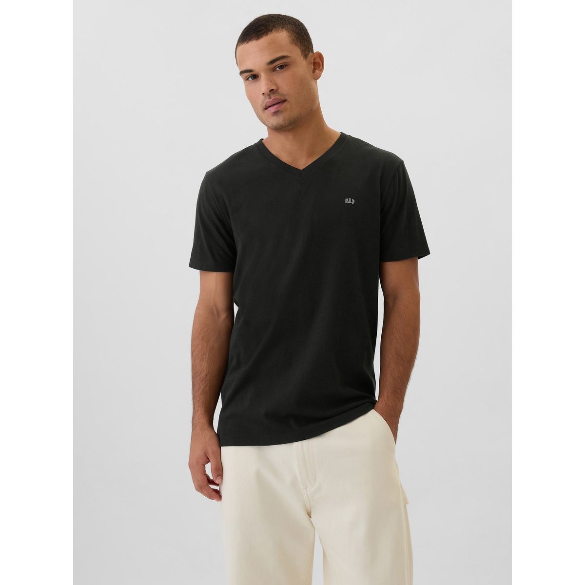 GAP - Polera Hombre Gap Mini Logo Manga Corta Negro
