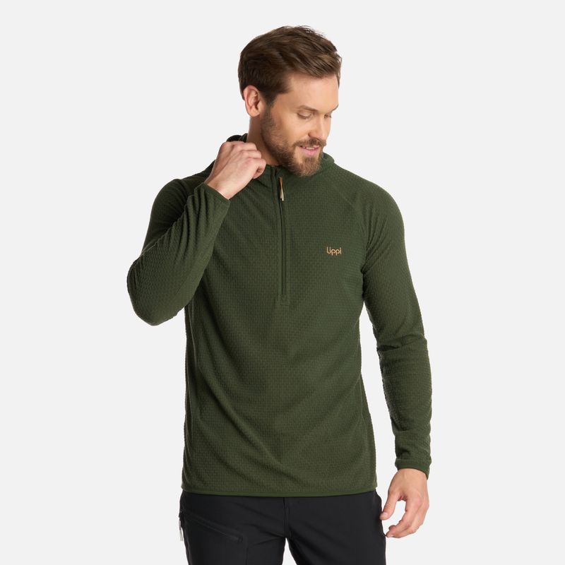 LIPPI - Polerón Hombre Jacaranda Nano-F 14 Zip Hoody Verde Militar Lippi