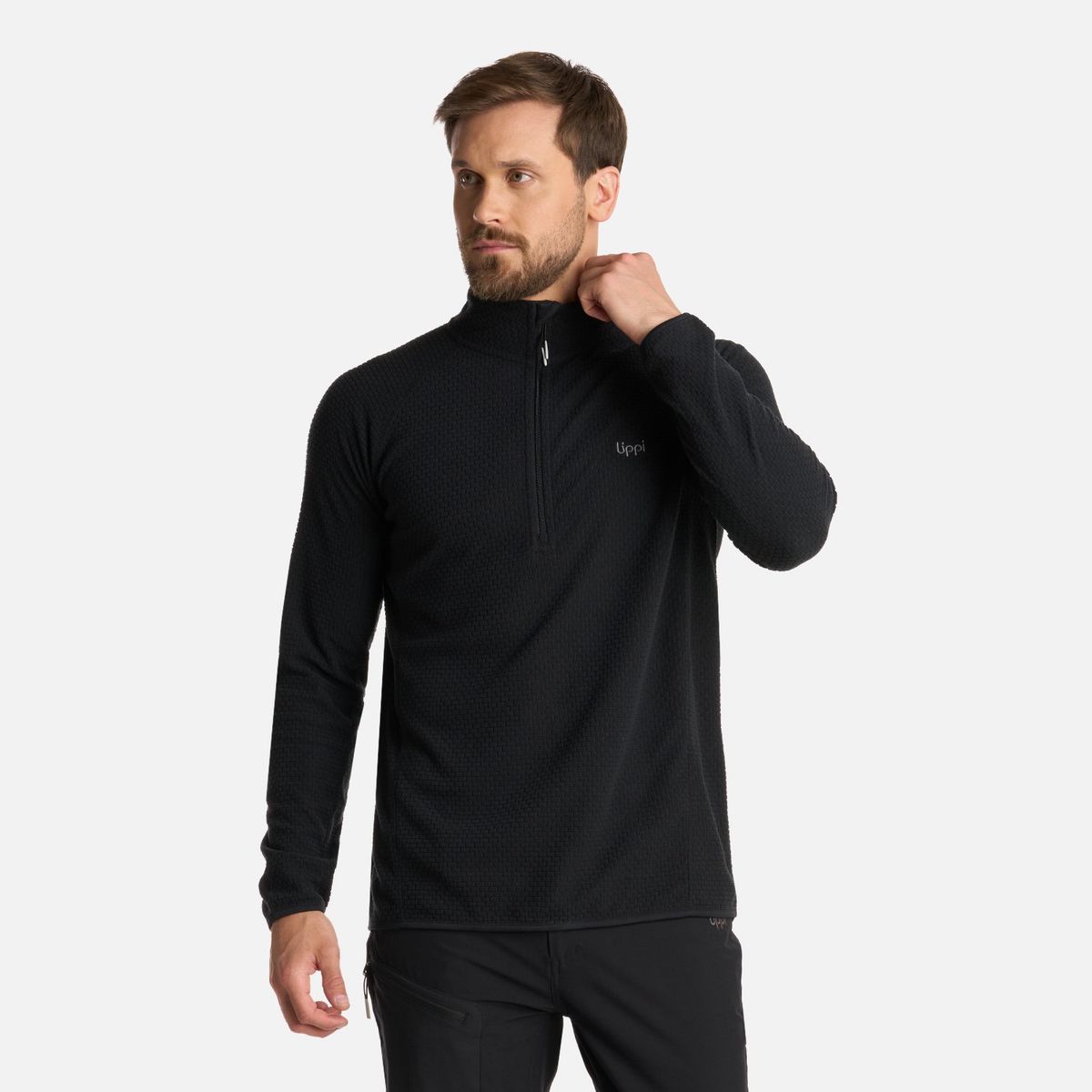 LIPPI - Polerón Hombre Jacaranda Nano-F 14 Zip Negro Lippi