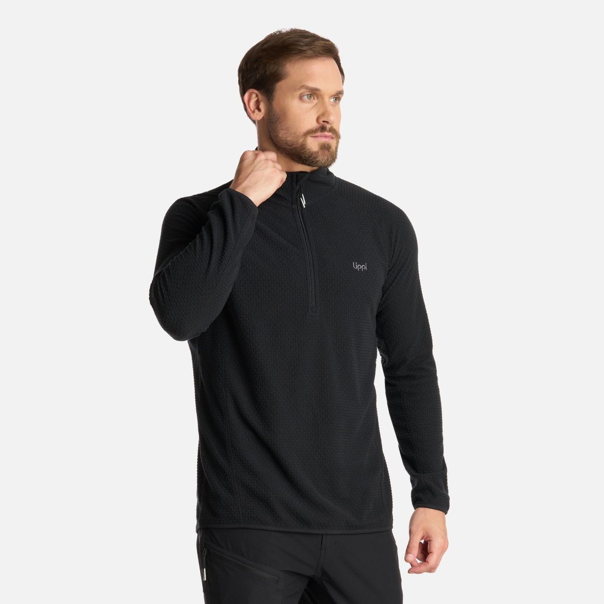 LIPPI - Polerón Hombre Jacaranda Nano-F 14 Zip Negro Lippi