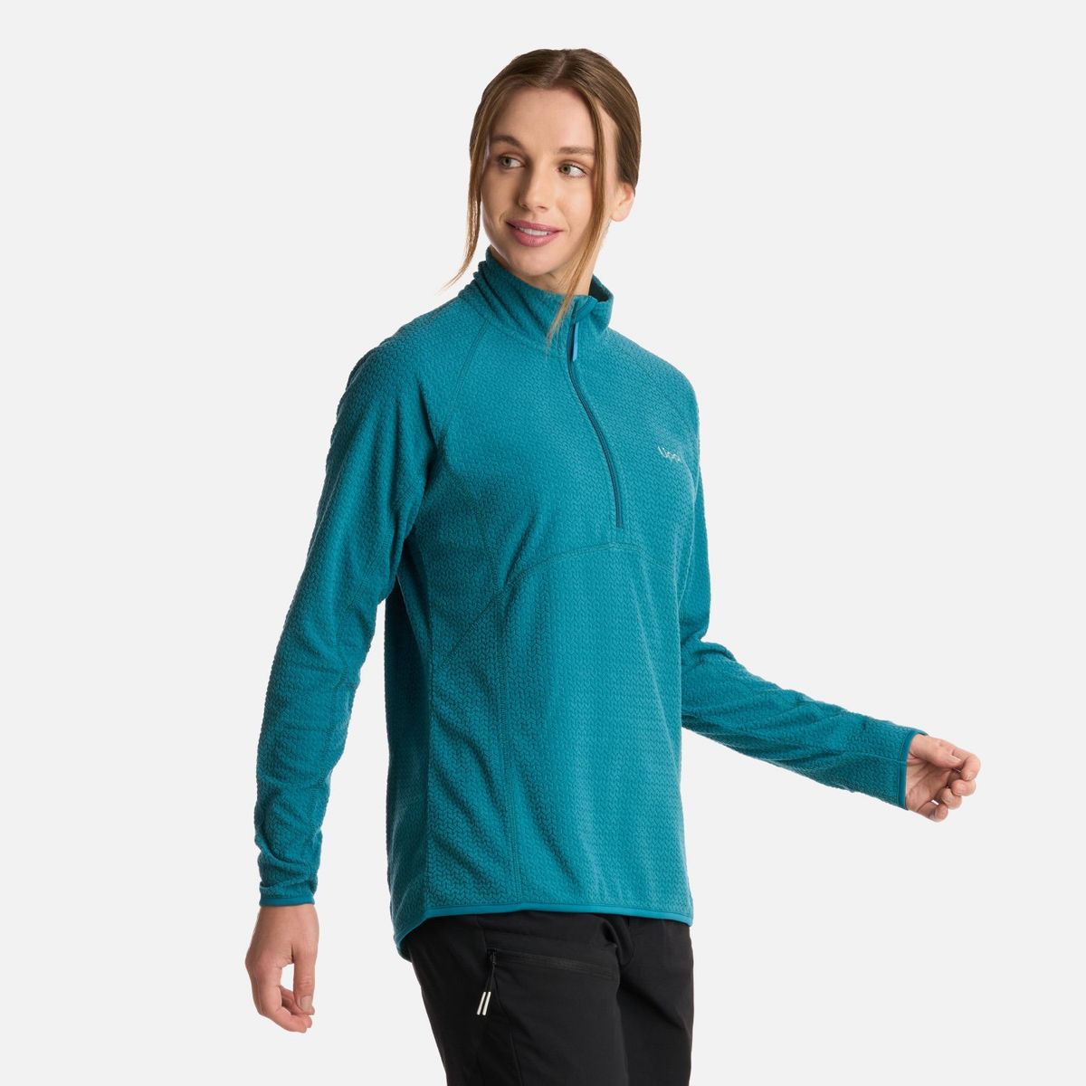 LIPPI - Polerón Mujer Jacaranda Nano-F 14 Zip Turquesa Oscuro Lippi