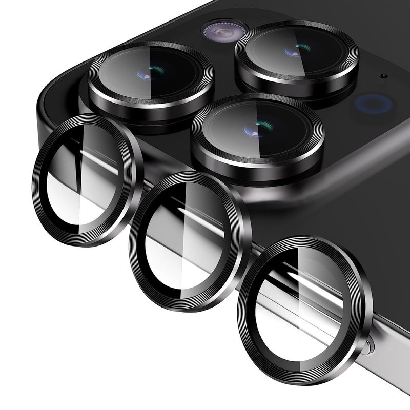 GENERICO - Protector De Camara Para iPhone 14 Pro - 14 Pro Max - Negro