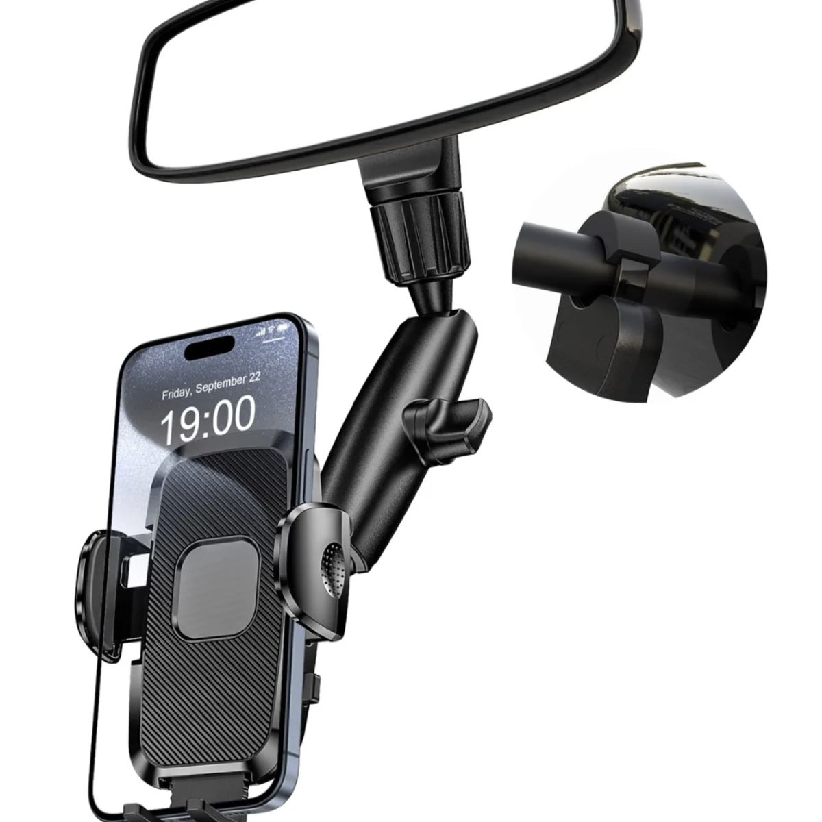 ANNI STAR - Soporte Celular Auto Porta Espejo Retrovisor Girar 360 Grado