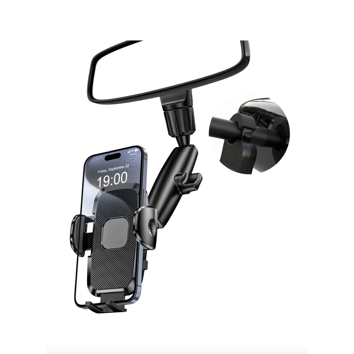 ANNI STAR - Soporte Celular Auto Porta Espejo Retrovisor Girar 360 Grado