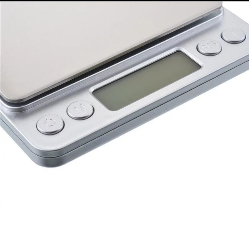 GEN - Balanza Pesa Gramera Digital 2kg De Cocina Alta Precision - Plateado