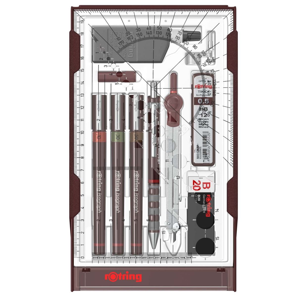 ROTRING - Set de Tiralíneas Isograph Rotring Master (0.1 - 0.3 - 0.5 mm)