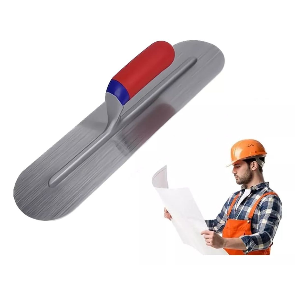 KUANGYE - Llana De Enlucido De Acero Inoxidable Curva Hormigón