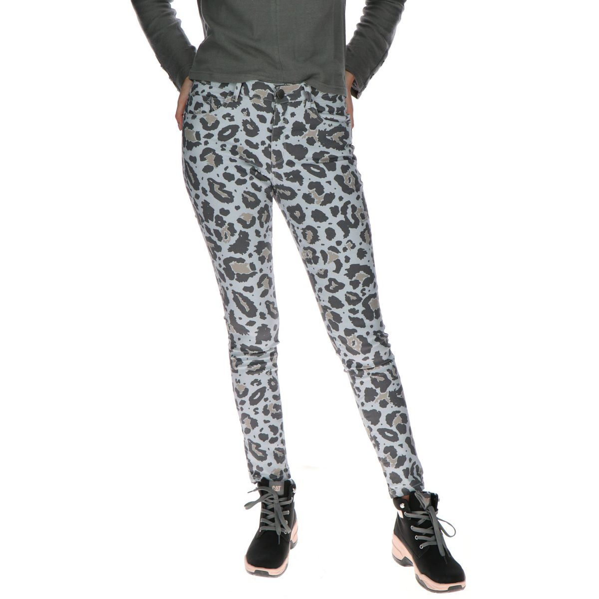 CAT - Pantalon Mujer Print/Fashion Symbol Jegging Gris CAT