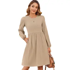 BLWOENS - Vestidos casuales de para mujeres - Beige