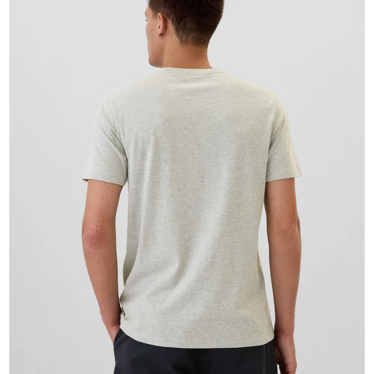 GAP - Polera Logo Manga Corta Hombre Gris