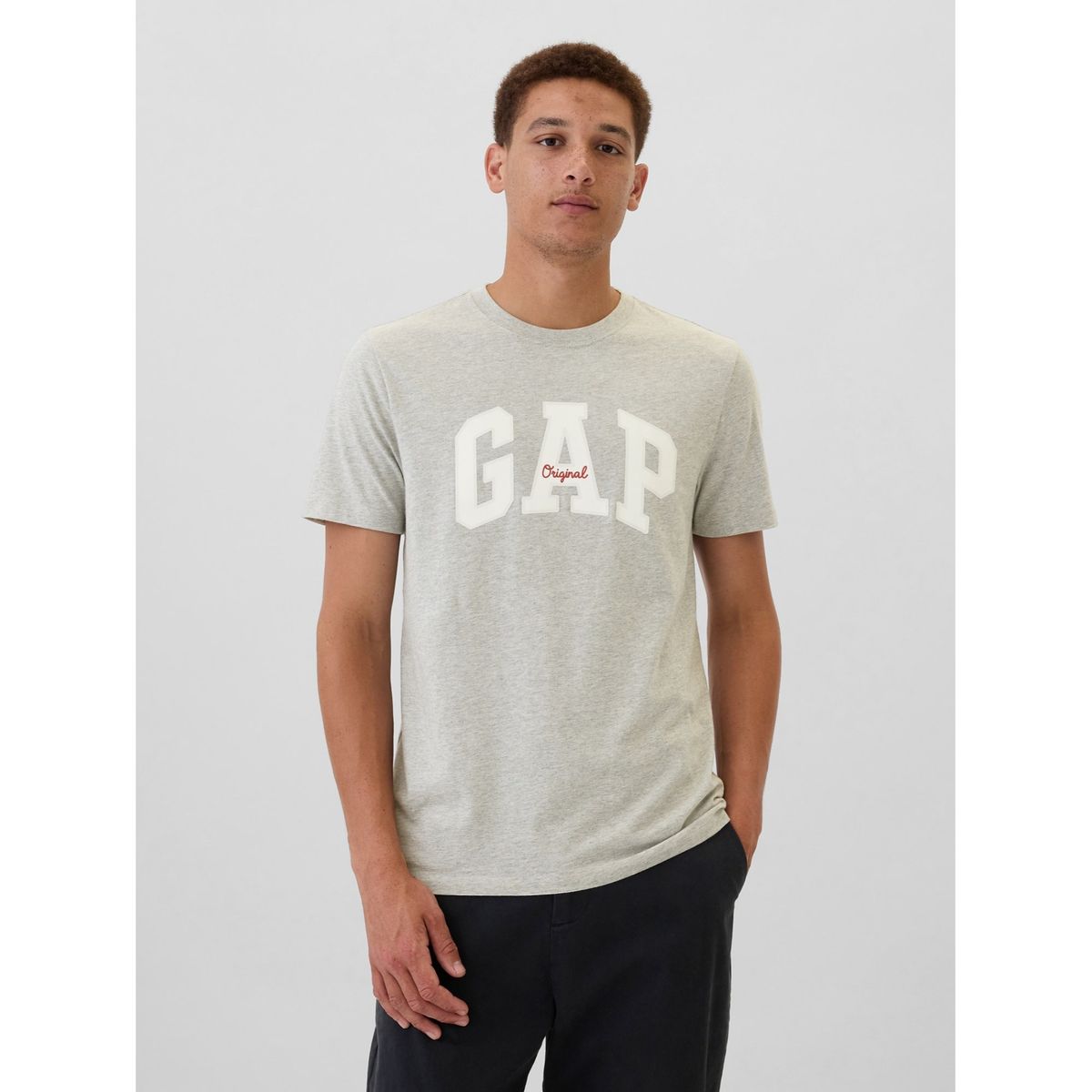 GAP - Polera Logo Manga Corta Hombre Gris