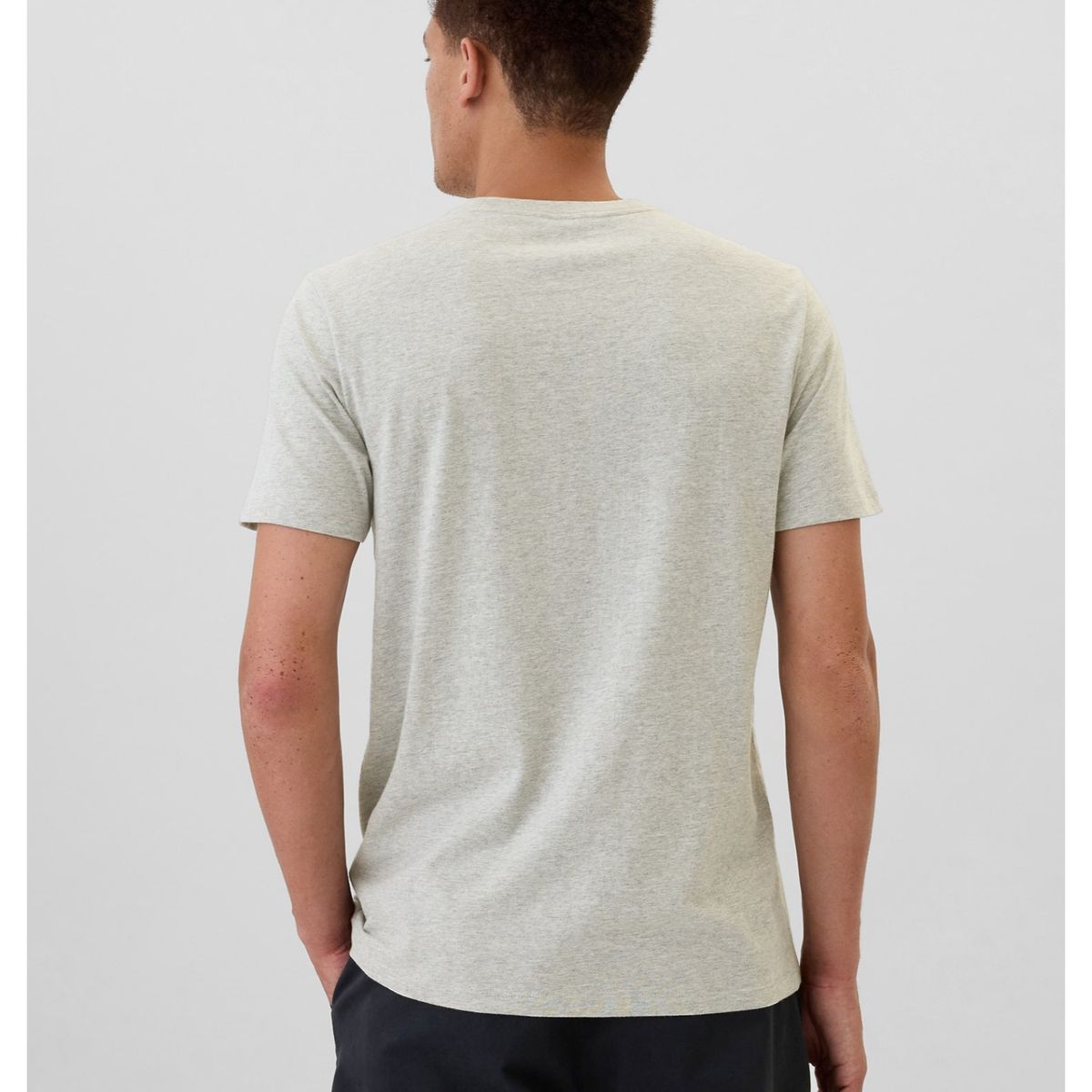 GAP - Polera Logo Manga Corta Hombre Gris