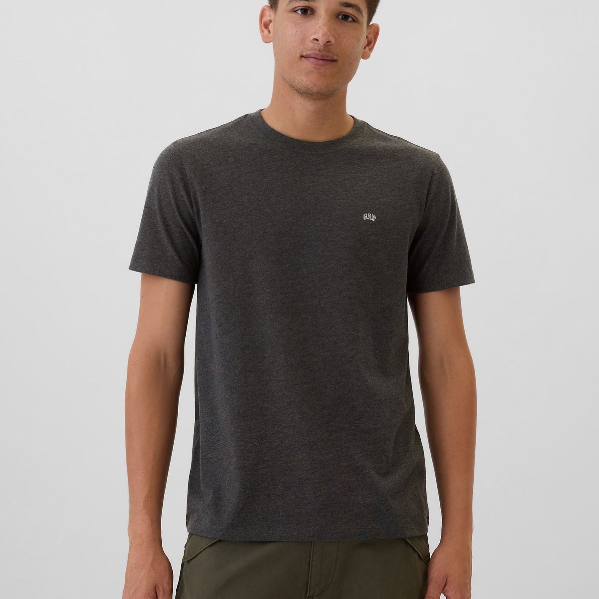 GAP - Polera Hombre Gap Mini Logo Manga Corta Gris