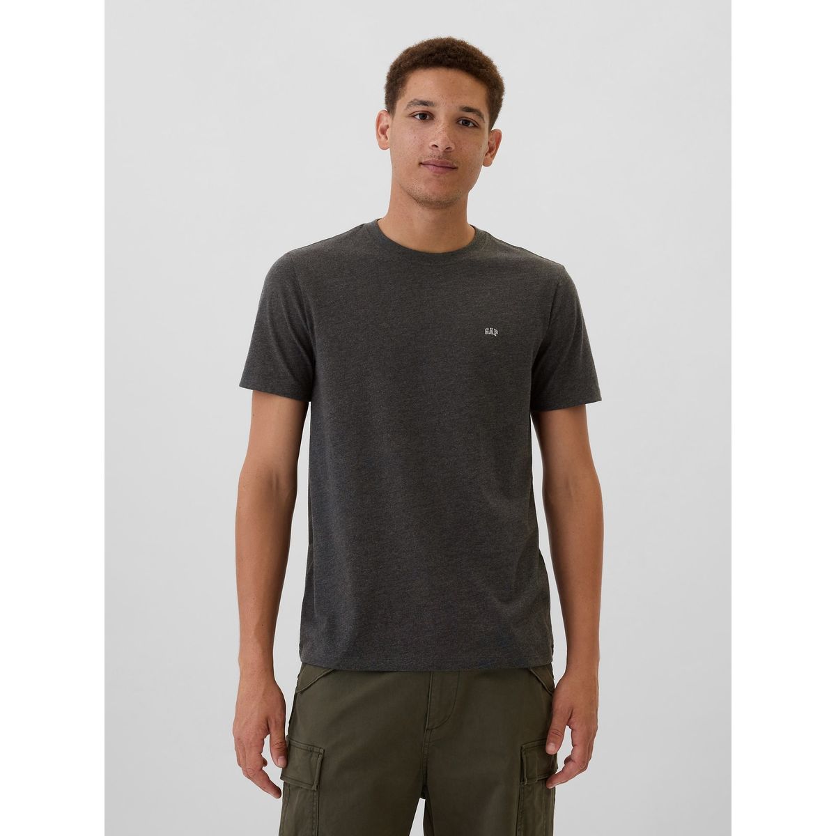 GAP - Polera Hombre Gap Mini Logo Manga Corta Gris